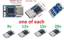 4pcs 9v 12v 15v 20v Type-C USB-C DC Fixed Voltage Power Trigger PD Decoy Module