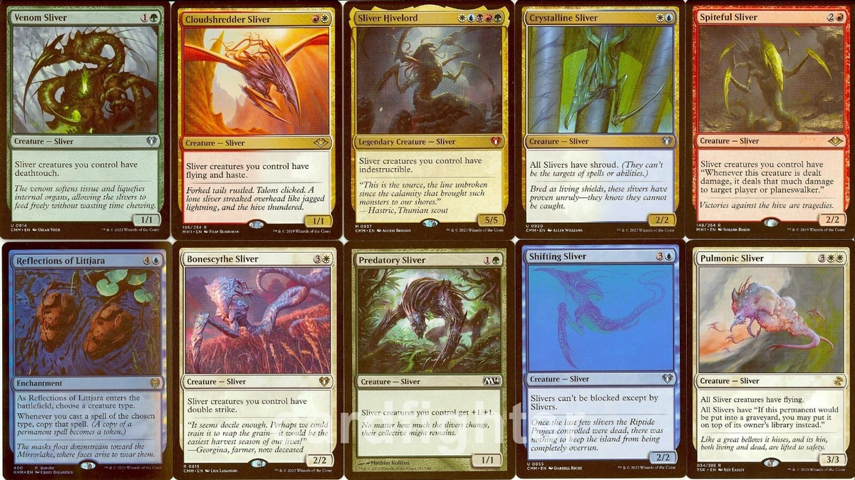 マジック：ザ・ギャザリング EDH Sliver set (35 Slivers) SLIVER Legion Commander Deck Slivers EDH Magic MTG Ready-to-Play 5