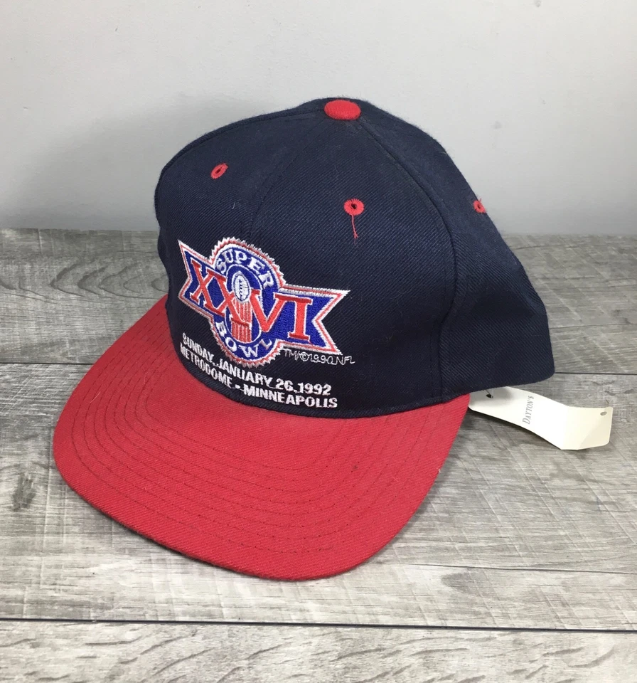 Gorra New Era NOS Super Bowl XXVI NFL Minneapolis Azul Snapback Años 90 De Colección Foto 2 de 4