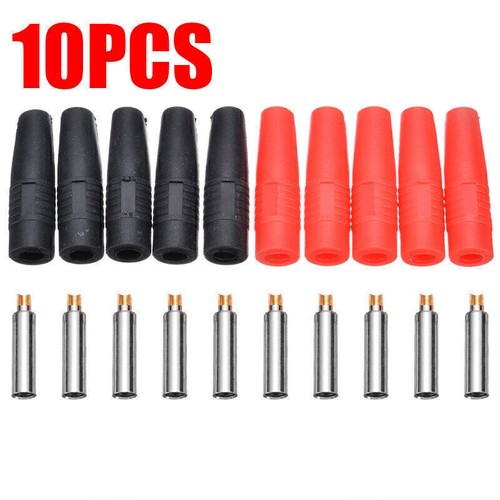 10 x Bananenbuchse 4mm Rot + Schwarz Buchse Isoliert Bananenstecker Goldstecker - Bild 2 von 10