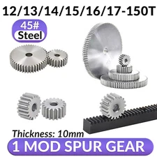 1 Mod 12T-150T Spur Gear 45# Steel Thickness 10mm Motor Pinion Transmission Gear