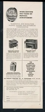 1956 Wurlitzer 1900 jukebox model 44 organ 2610 piano photo vintage print ad