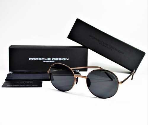 Porsche Design - P'8631-C Unisex Brushed Brass Round Sunglasses 52-20-145 - Picture 11 of 11