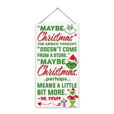 Christmas Hanging Wooden Grinch Sign 6 x 12 Inch