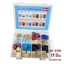 80pcs Car A/C System Valve Core Dust Cap Air Conditioning Service AC System