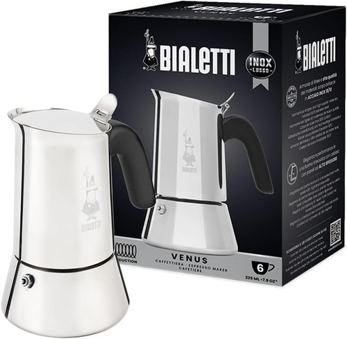 Bialetti Venus 6 Cup Stainless Steel Moka Pot Espresso Coffee Maker Induction