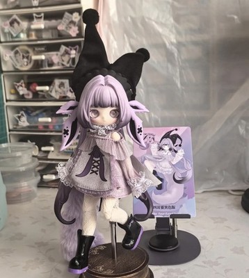 Four-eared Elf Luluel Story Purple 20cm/7.8in Bjd Hang Card Action Figure Gift