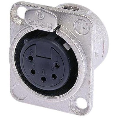 1pc NEUTRIK USA NC5FD-L-1 Conn AV XLR Jack 5 Cont Pnl Mnt Uninsulated DL Se