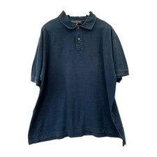 Yves Saint Laurent YSL Pour Homme Polo Shirt Navy Blue Short Sleeve Size L 99