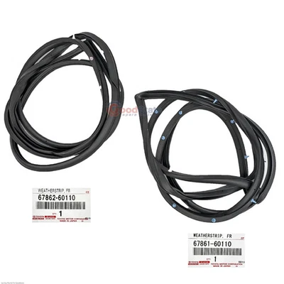 Genuine LandCruiser 79 Series HZJ GRJ FZJ Front Right RH LH Door Rubber Seal Set - Image 1 of 4