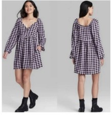 Wild Fable Checkered Mini Dress WITH POCKETS, Size Large