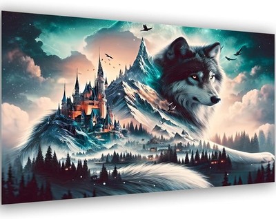 Meothan 5D Extra Large Diamond Art Kits for 27.6x15.7in(70x40cm), Wolf-B