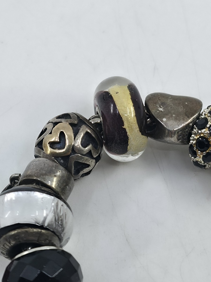 Trollbeads LAA 925 Silver Fish Lock Bracelet Murano Glass Red Cornicello Charm View 6