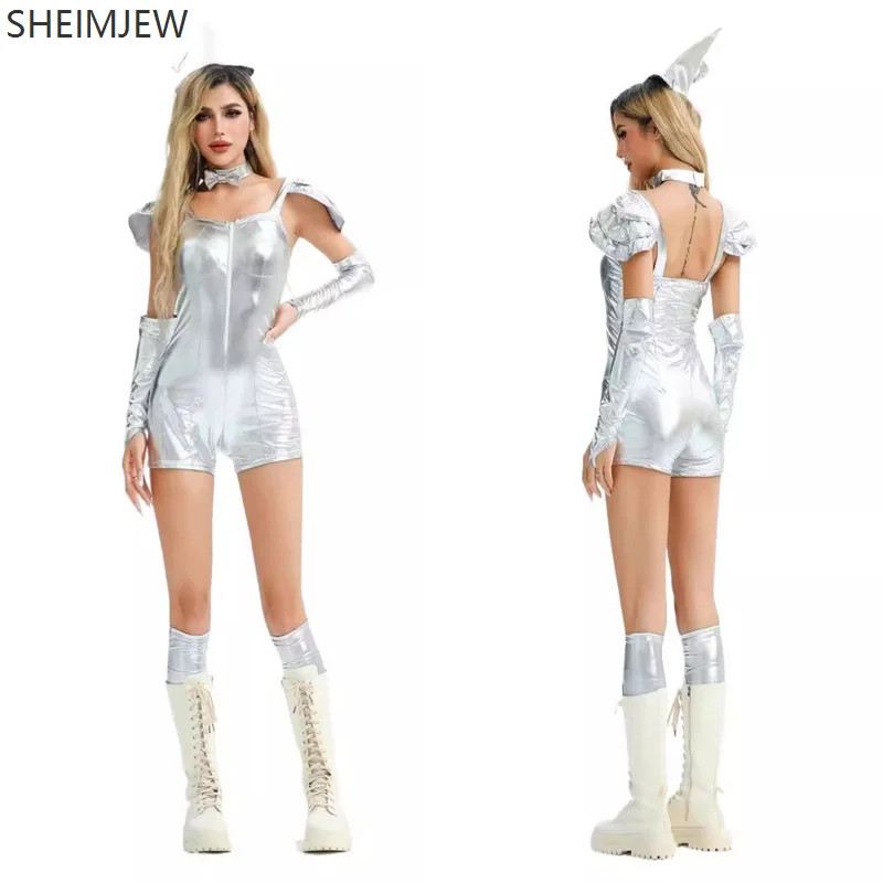 Mujeres Sexy Anime Hombre de Hojalata Disfraz Halloween Astronauta Espacio Vestido Elegante