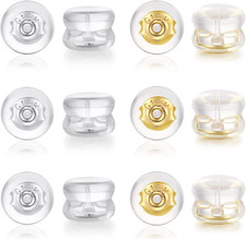 12PCS 18K Earring Backs for Studs, Silicone Earring Backs Replacements for Studs