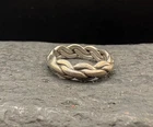 SZ 6 Vintage Sterling Silver Braided Woven Chain Band Ring Estate 925 Signed