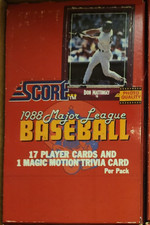 1988 Score Basebal Box 36 Sealed Packs 17 Cards per Pack MLB - Don Mattingly