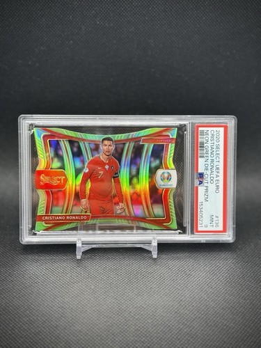 Cristiano Ronaldo 2020 Panini Select Euro Green Die-cut Prizm /149 PSA 9 Mint