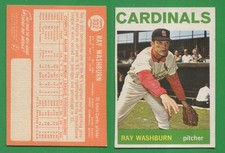 1964 Topps Baseball ~~~ RAY WASHBURN ~~~ No. 332 ~~~ FREE S/H ~~
