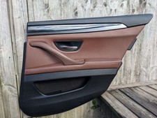 BMW 5 SERIES F10 F11 REAR RIGHT DRIVER DOOR CARD WITH TRIM CINNAMON AND BLACK