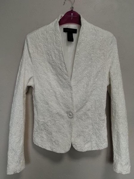 Women Anne Klein Blazer White Jacquard 36 / S / 44
