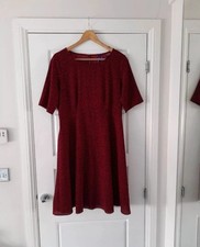 Seraphine Burgundy Red Maternity Lightweight Spotted Dress Size 12 Uk Excellent