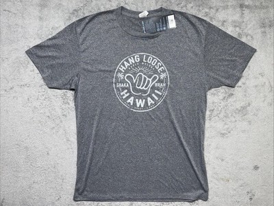 Hang Loose Hawaii Shaka Brah Adult Large Gray T-Shirt Hawaiian Athletics