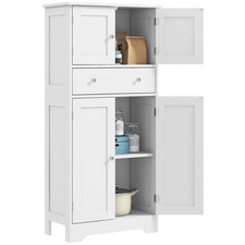 Kitchen Storage Cabinet Pantry Cupboard with Drawer Adjustable Shelf White