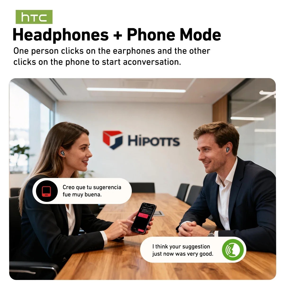 Auricolari Bluetooth Htc Ai Cuffie Invisibili Traduttore Vocale 134 Lingue - Miniatura 6