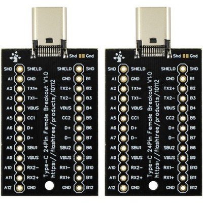 USB Type C Breakout Board Female 24Pin Full Pins Output Gold Plated PCB USB C...