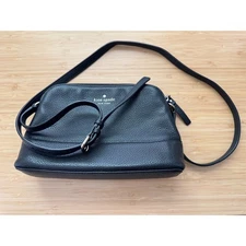 Kate Spade Black Southport Avenue Hannah Crossbody Bag Pebbled Leather Soft