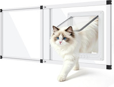 Unbreakable PC Cat Door for Window   100 Polycarbonate  No Metal Frame  Glass