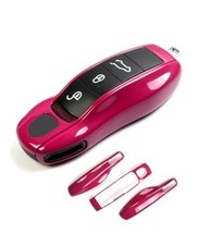 Key Case Key Cover for Porsche Macan Cayenne 718, Car Key Star Ruby Red