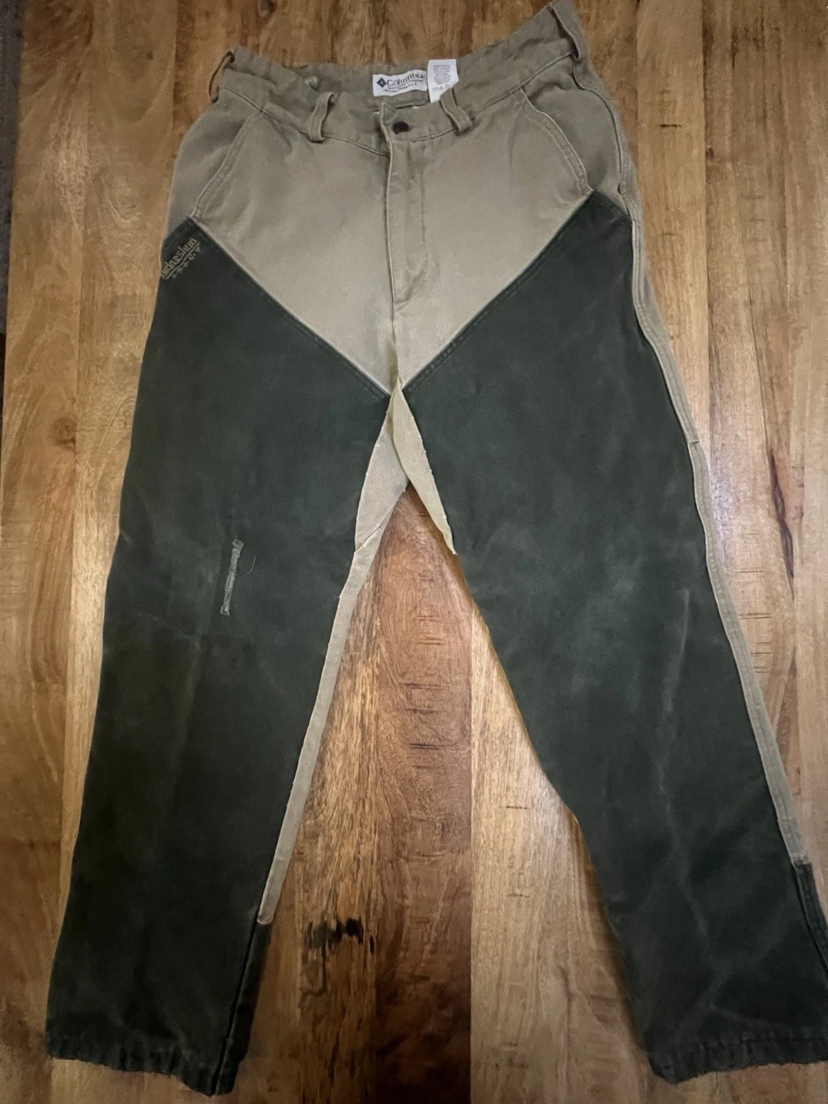 VTG Columbia Mens 32x32 Brown Briarshun Stout Canvas Hunting Double Knee Pants