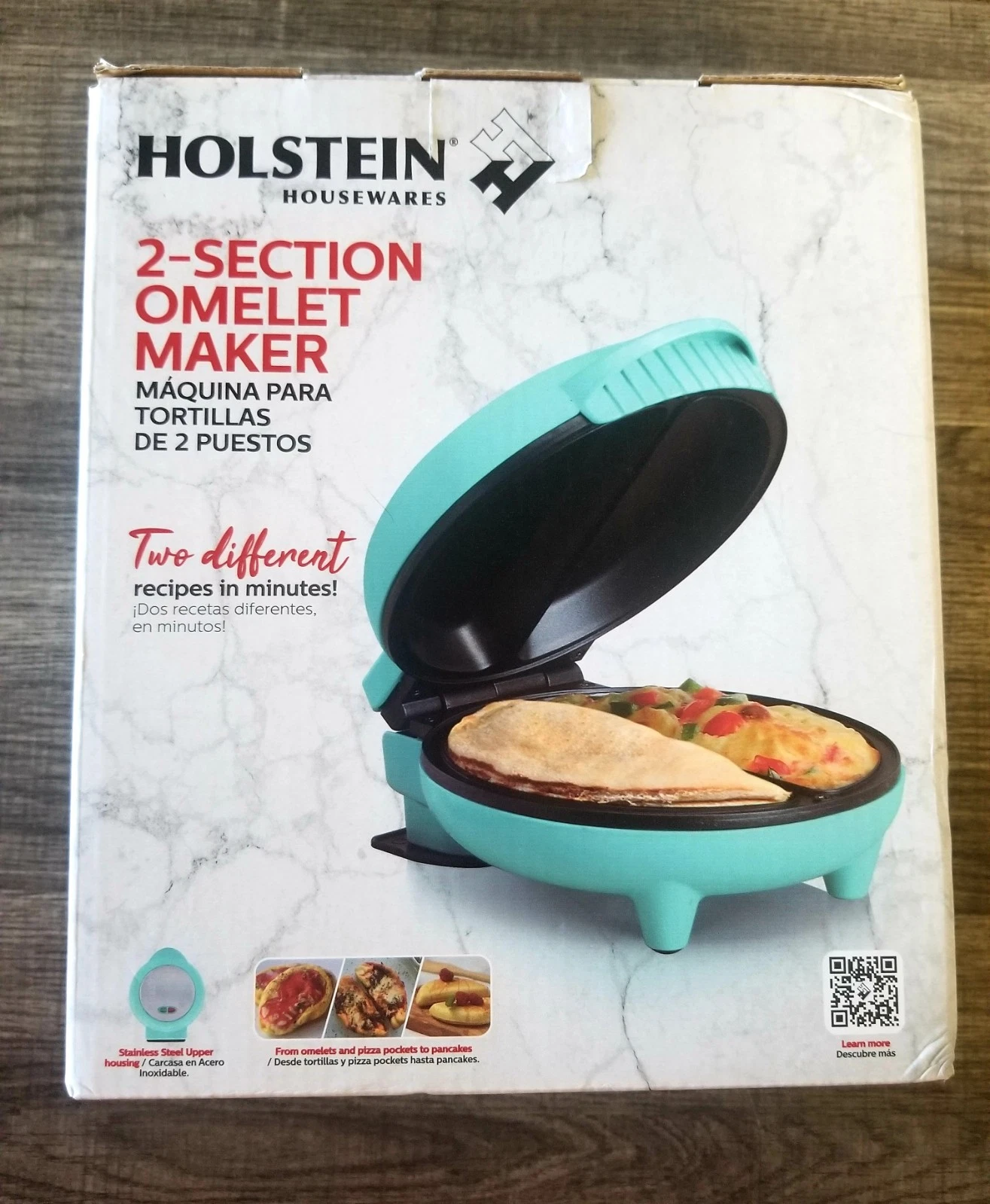 NEW Holstein 2 Section Omelet Maker Nonstick Dual Breakfast Cooker Compact
