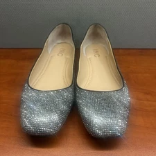 INC International Concepts Women Black Crystal Juney2 Ballet Flats Size 9M