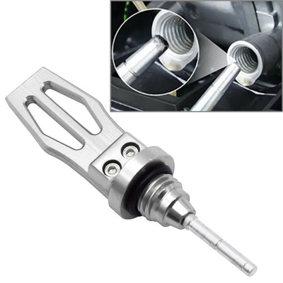 #ad Motorcycle Engine Oil Dipstick Cap Plug CNC Crankcase Oil Level Gauge Silver $10.93