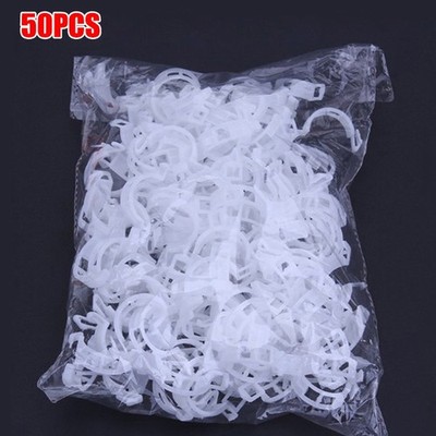 White Reusable Plant Support Clips Tomato Vine Vegetable Garden Trellis Fastener