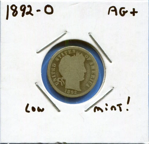 W@W 1892-o  Barber Dime, ( Tougher Date !!!! ) AG+ !!!!!!!!!!