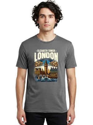 Elizabeth-Tower-London Mens Graphic Tee,100% Cotton,Casual Summer Wear
