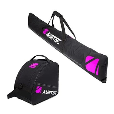  Ski and Boot Bag Combo Snow Ski Bags for Air Travel, Adjustable A-Rose Padded