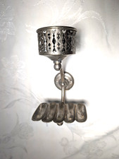 Antique The Solid Brass Wall Toothbrush Soap Holder Nickel