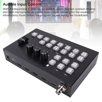 Video Mixer SDI HD Multimedia Live Streaming Switcher 2MIC LINE IN OUT 232 Type 