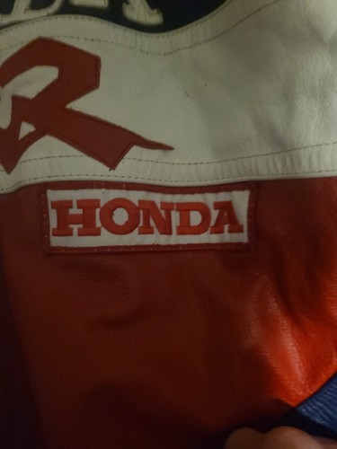 Giacca Motociclista Honda CBR Blu Moto Equitazione Ingranaggio Pelle di Vacchetta 2XL - Foto 6 di 8