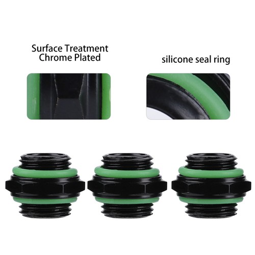 3x G1/4 Hex Nipple Thread Tube Connector With Seal Ring For PC Water Cooling NEW - Afbeelding 3 van 10