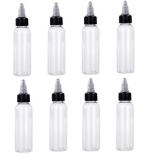 8Pcs 2 oz Squeeze Bottles Dispensing Plastic with 8pcs 2oz, clear