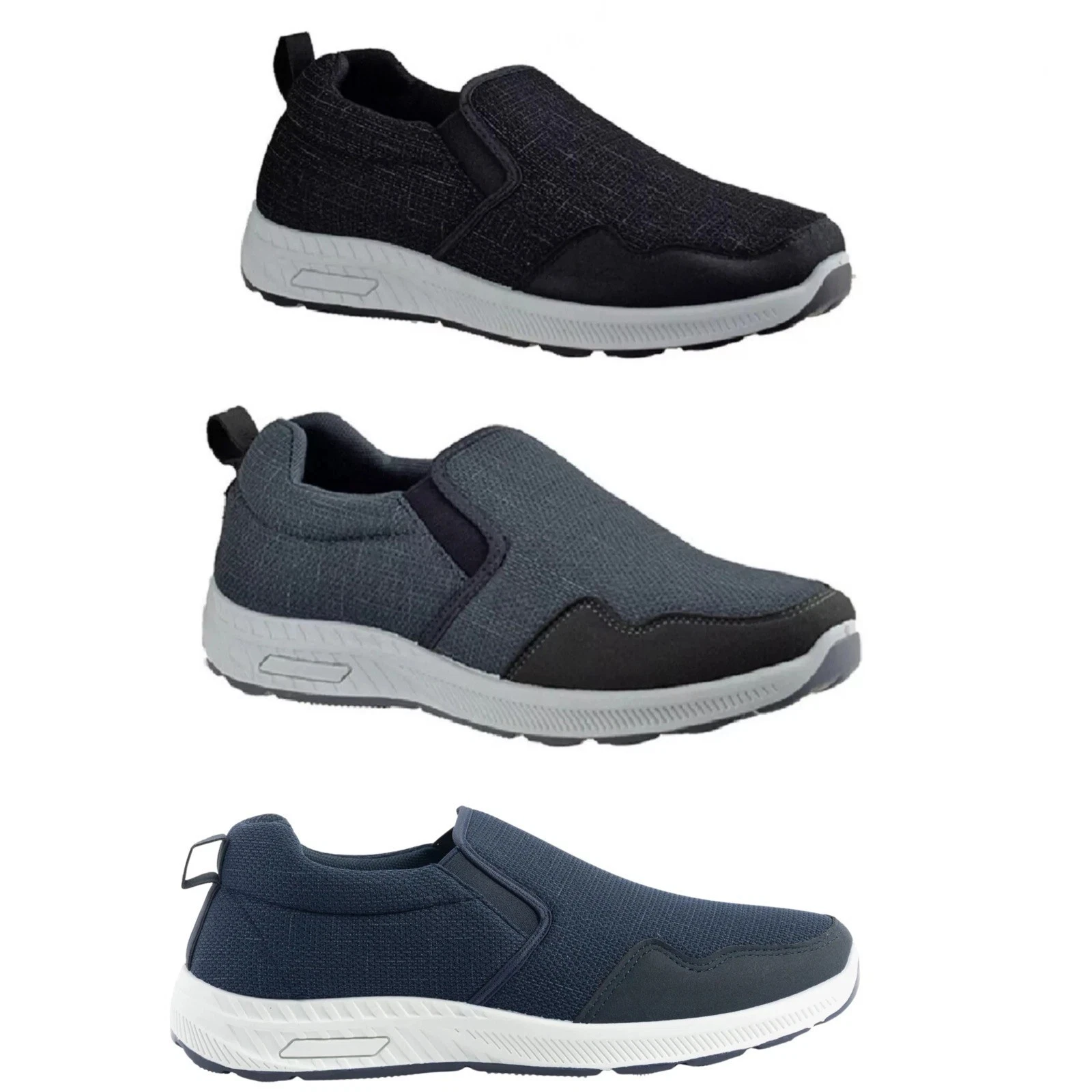 Mens Casual Slip On Trainers Dr Keller CRAIG Wide Fit Memory Foam Comfort Shoes