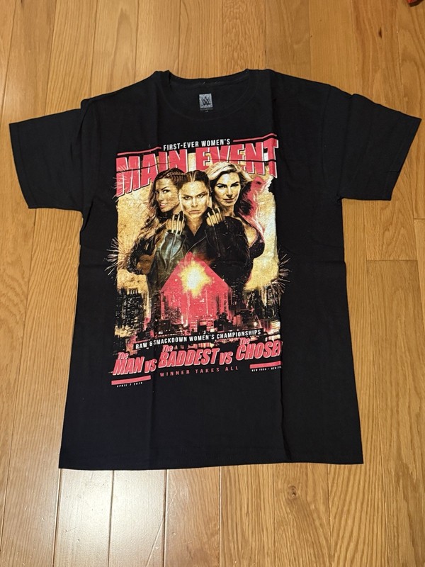 Wwe Wrestle Mania 35 Women’s Main Event Tee Shirt Black - Medium
