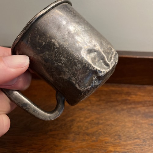 Early ANTIQUE NS CO Sterling Silver BABY CUP NSCO Newburyport Dented, Great 72 G - Picture 10 of 13