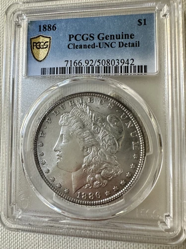 1886 Morgan Silver Dollar PCGS Genuine Cleaned-UNC Detail